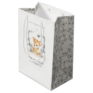 Elegant Baby Deer Floral Crest Elke dag Medium Cadeauzakje