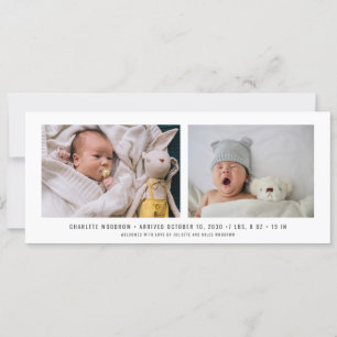 Elegant Baby Foto Collage Birth Announding