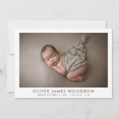 Elegant Baby Foto Collage Birth Announding (Voorkant)