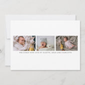 Elegant Baby Foto Collage Birth Announding (Achterkant)