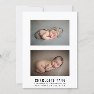 Elegant Baby Foto Collage Birth Announding