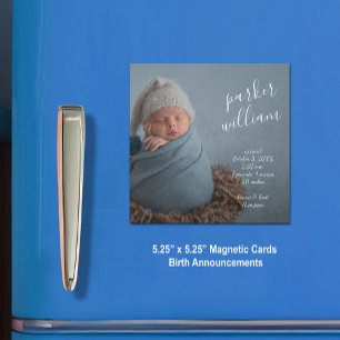 Elegant Baby Foto Magnetic Birth Announance