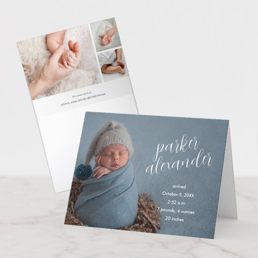 Elegant Baby Foto na geboortebekendmaking Aankondiging
