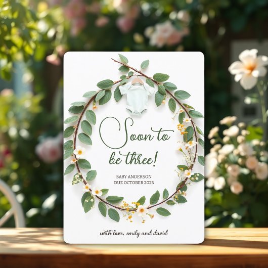 Elégant Baby Reveal Pregnancy Carte Faire-part