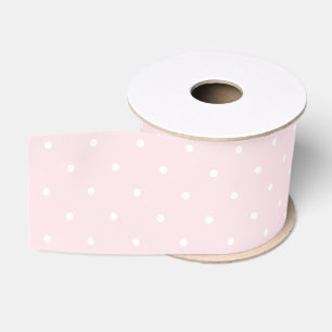 Elegant Baby Roze en Witte Polka Dots Patroon Grosgrain Lint