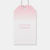 Elegant Baby Roze Kruis DANK U Doop Meisje Cadeaulabel (Achterkant)