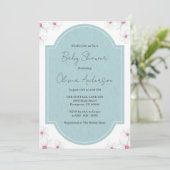 Elégant Baby shower bleu Invitation (Debout devant)