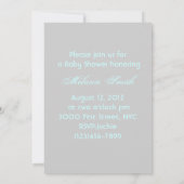 Elégant Baby shower bleu Photo Invitation (Dos)