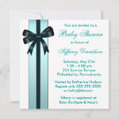 Elégant Baby shower bleu Turquoise Invitation (Dos)