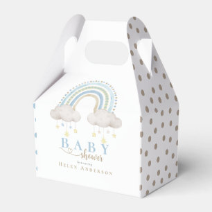 Elegant Baby shower Blue Whimsical Rainbow Boho Bedankdoosjes