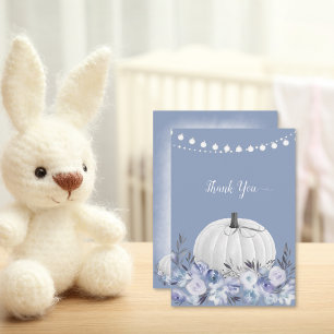 Elégant Baby shower Citrouille Merci Dusty Blue