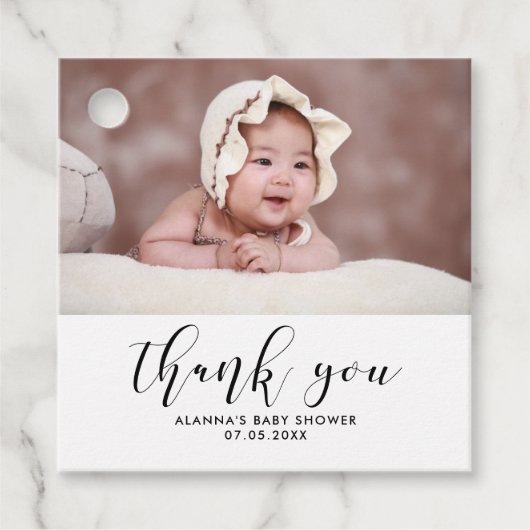 Elegant baby shower dank u bedankjes labels (Voorkant)