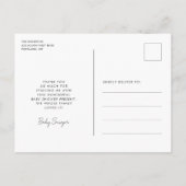 Elegant Baby shower Dank u Briefkaart (Achterkant)