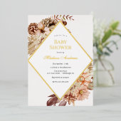 Elégant Baby shower d'automne Foil Invitation (Debout devant)