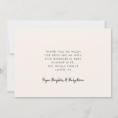 Elégant Baby shower de calligraphie carte de remer (Dos)