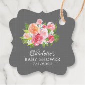 Élégant Baby shower de thé Favoriser étiquette cad (Dos)