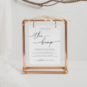 Elegant Baby shower Een bericht van het bump teken Poster