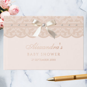 Elégant Baby shower en dentelle de cabot rose perl