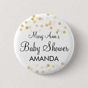 Elegant Baby shower Faux Gold Foil Glitter Lichten Ronde Button 5,7 Cm