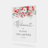 Elégant Baby shower Floral d'hiver Bienvenue (Angle)