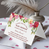 Élégant Baby shower Floral Invitation pliée