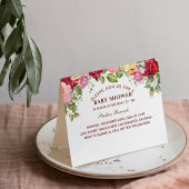Élégant Baby shower Floral Invitation pliée