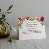 Élégant Baby shower Floral Invitation pliée