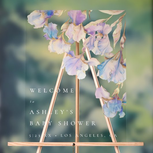Elégant Baby shower Floral Iris (Neutre)