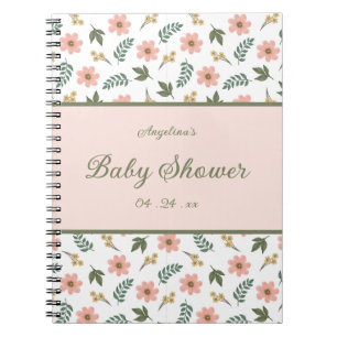 Élégant Baby shower Flower Carnet de liste cadeau