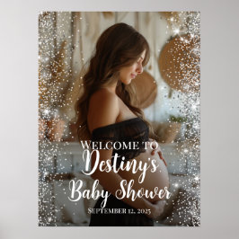 Elegant baby shower foto welkom teken poster