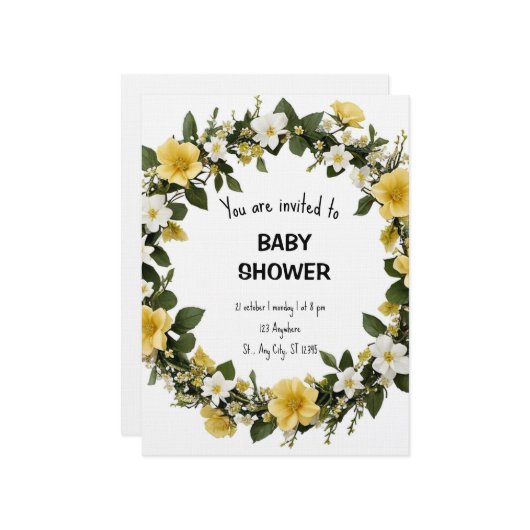 Elegant Baby Shower Invitation (Devant/Arrière en situation)