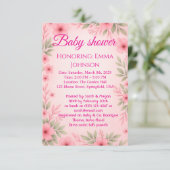 Elegant Baby Shower Invitation for Girls (Debout devant)