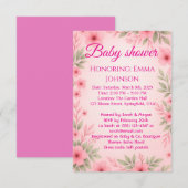 Elegant Baby Shower Invitation for Girls (Devant / Derrière)