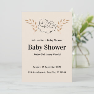 Elegant Baby Shower Invitation Modern Boho style