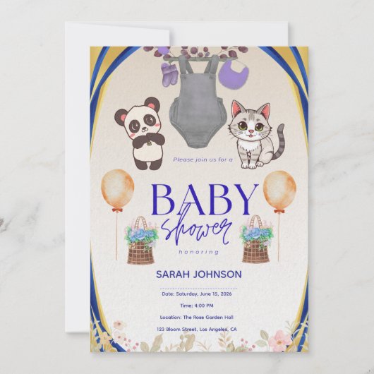 Elegant Baby Shower Invitation | Modern Minimalist (Devant)