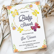 Elegant baby shower Invitation with floral design