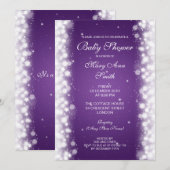 Elegant Baby shower Magic Sparkle Paars Kaart (Voorkant / Achterkant)
