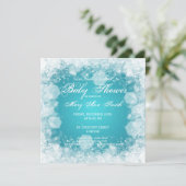 Elegant Baby shower Night Sparkle Turquoise Kaart (Staand voorkant)