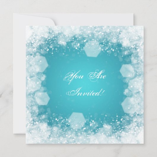 Elegant Baby shower Night Sparkle Turquoise Kaart (Achterkant)