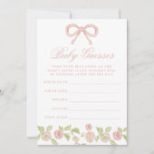 Élégant Baby shower rose floral Guessant Carte de  (Devant)