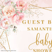Elégant baby shower rose vif livre d'or