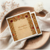 Elegant Baby shower van vruchten en bladeren Servet