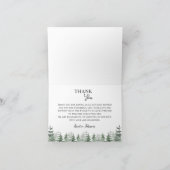 Elegant Baby shower Waterverf Pine-Tree Dank u Kaart (Binnen)