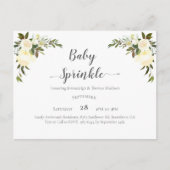 Elegant Baby Sprinkle White Roses Briefkaart (Voorkant)