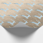 Elegant babyblauw kerstrendierpatroon cadeaupapier (Hoek)