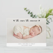 Elegant Baby's eerste kerstgeboorte aankondiging (Staand voorkant)