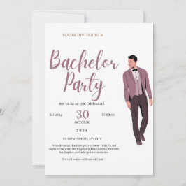 Elegant Bachelor Party Invitation Kaart