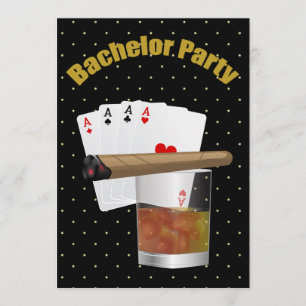 Elegant Bachelor Party Invitation Kaart