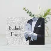 Elegant Bachelor Party nodigt Tuxedo uit Kaart (Staand voorkant)