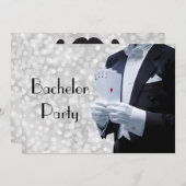 Elegant Bachelor Party nodigt Tuxedo uit Kaart (Voorkant / Achterkant)